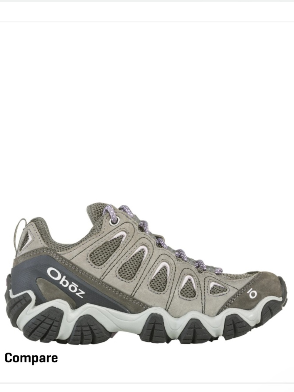 Oboz Women's Sawtooth ll Low hiking shoes gray with lavender laces size 8.5